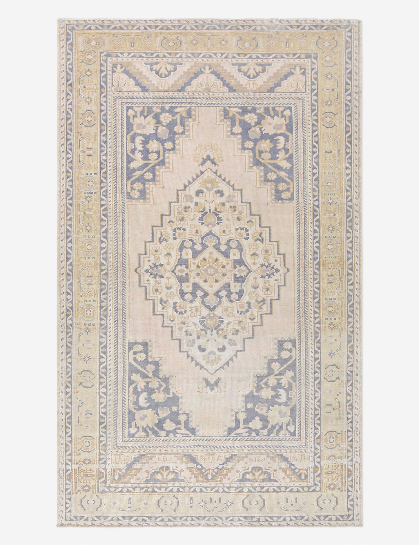 Tapis turc vintage en laine noué à la main n° 488, 1,55 m x 2,40 m