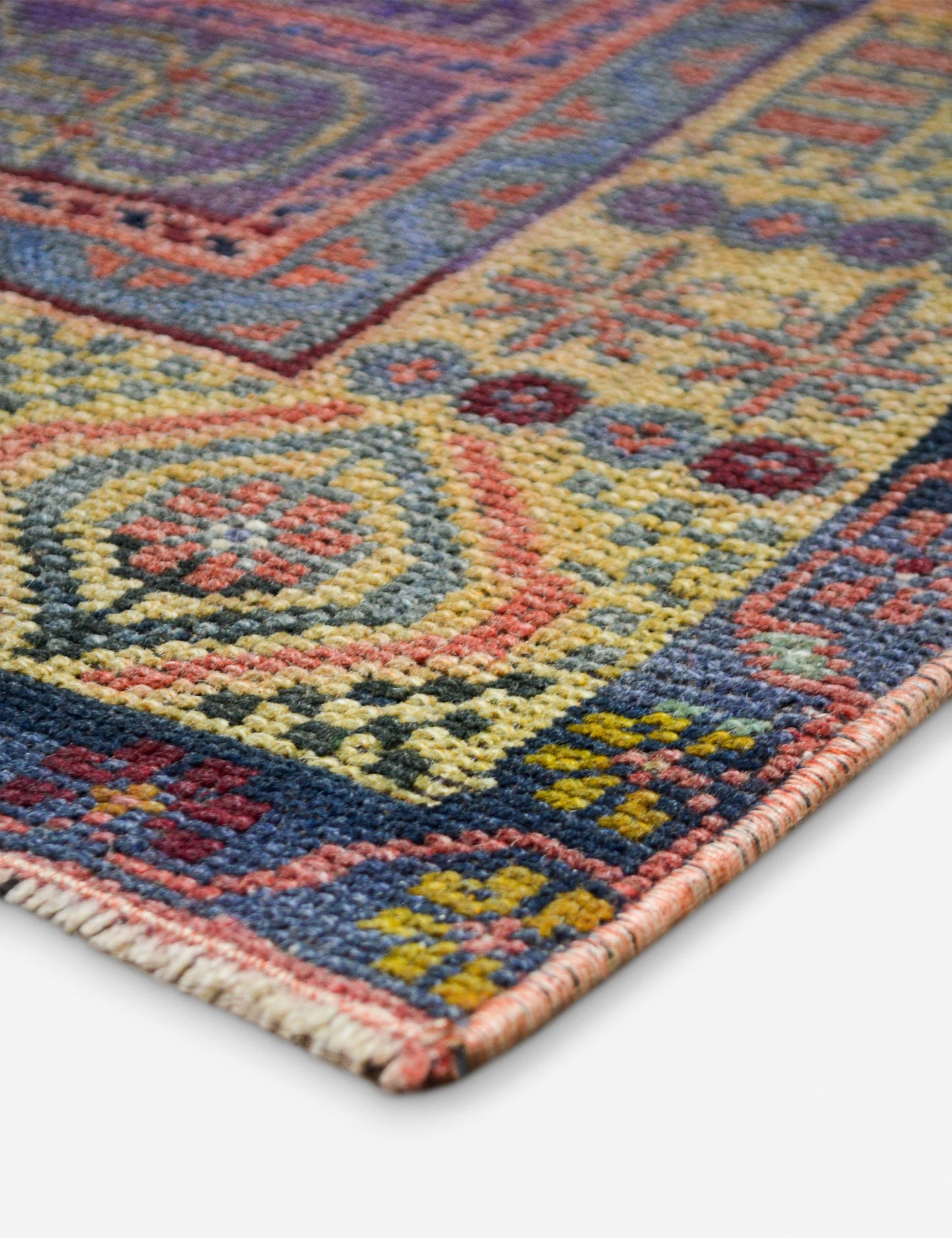 Tapis turc vintage en laine noué à la main n° 495, 1,27 m x 2,25 m