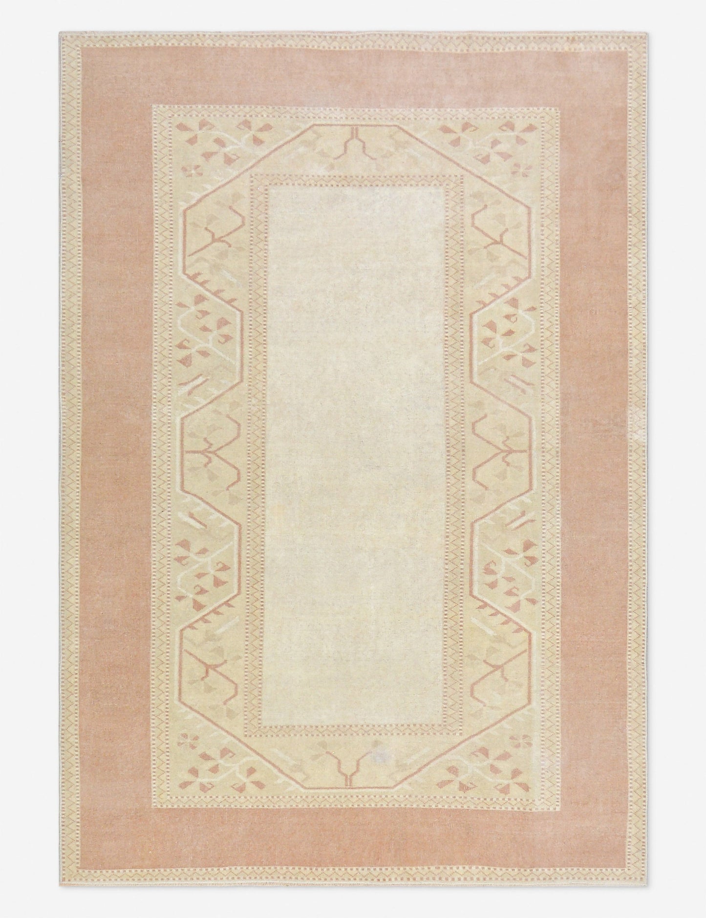 Tapis turc vintage en laine noué à la main n° 508, 1,62 m x 2,13 m