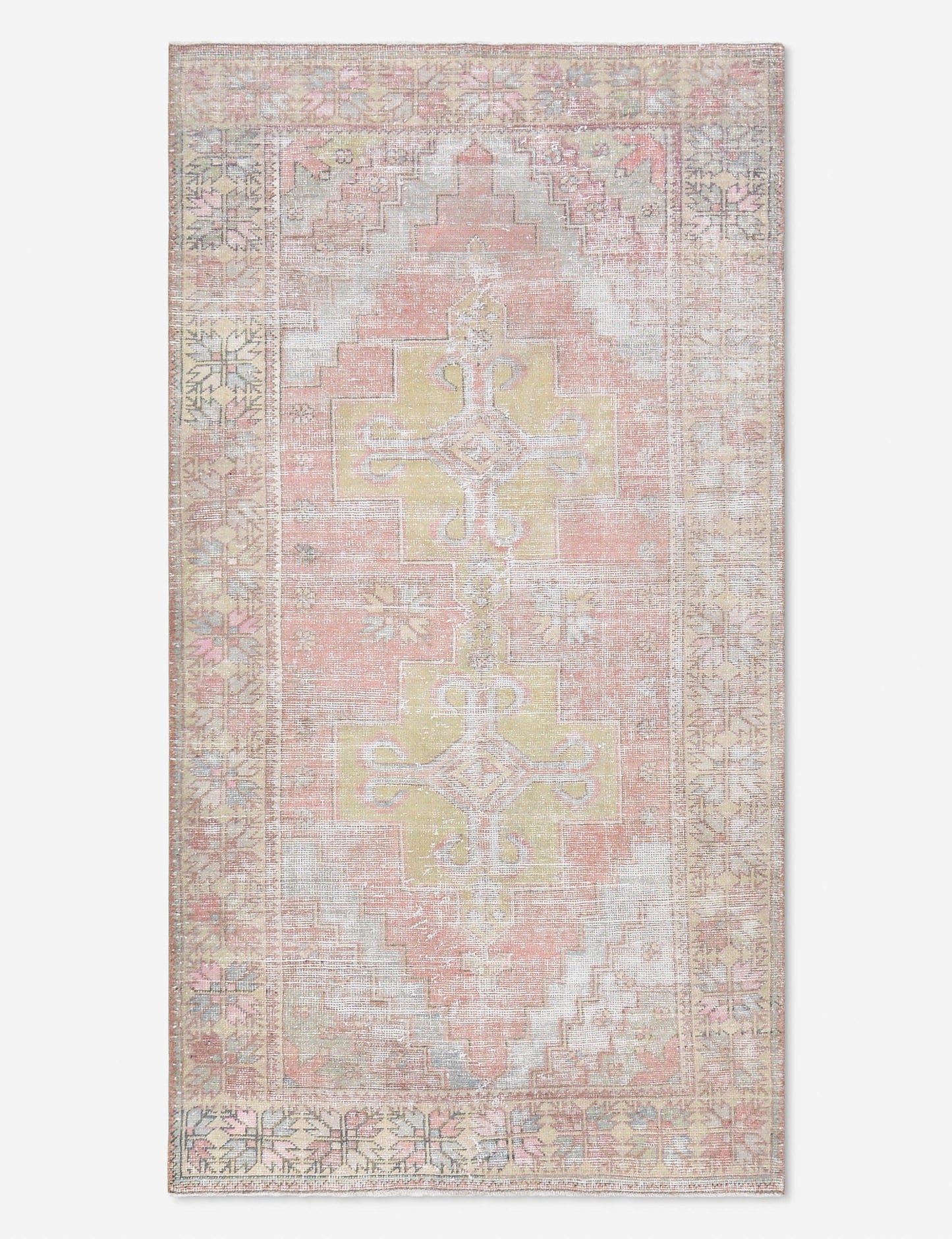 Tapis turc vintage en laine noué à la main n° 511, 1,25 m x 2,40 m
