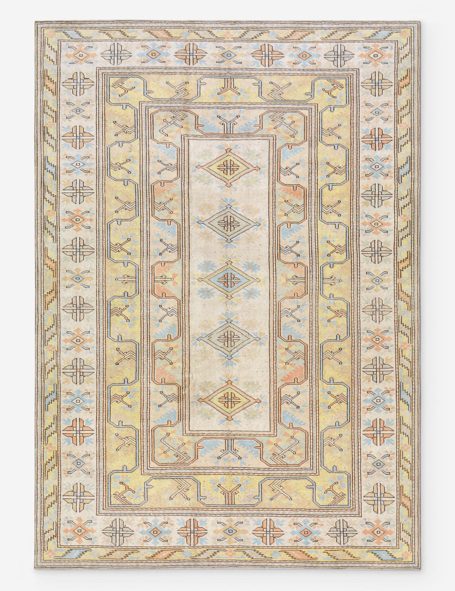 Tapis turc vintage en laine noué à la main n° 517, 2 m x 2,7 m