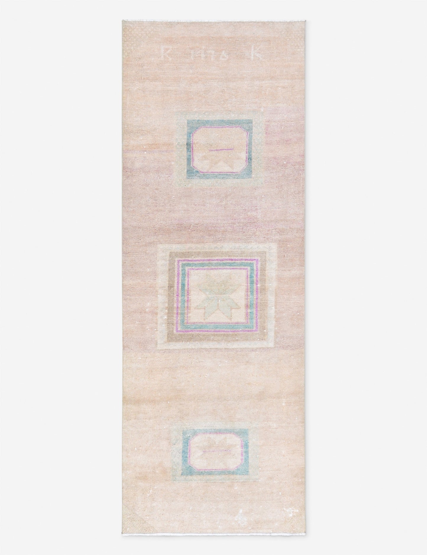 Tapis de couloir vintage turc en laine noué à la main n° 288, 90 cm x 2,45 m