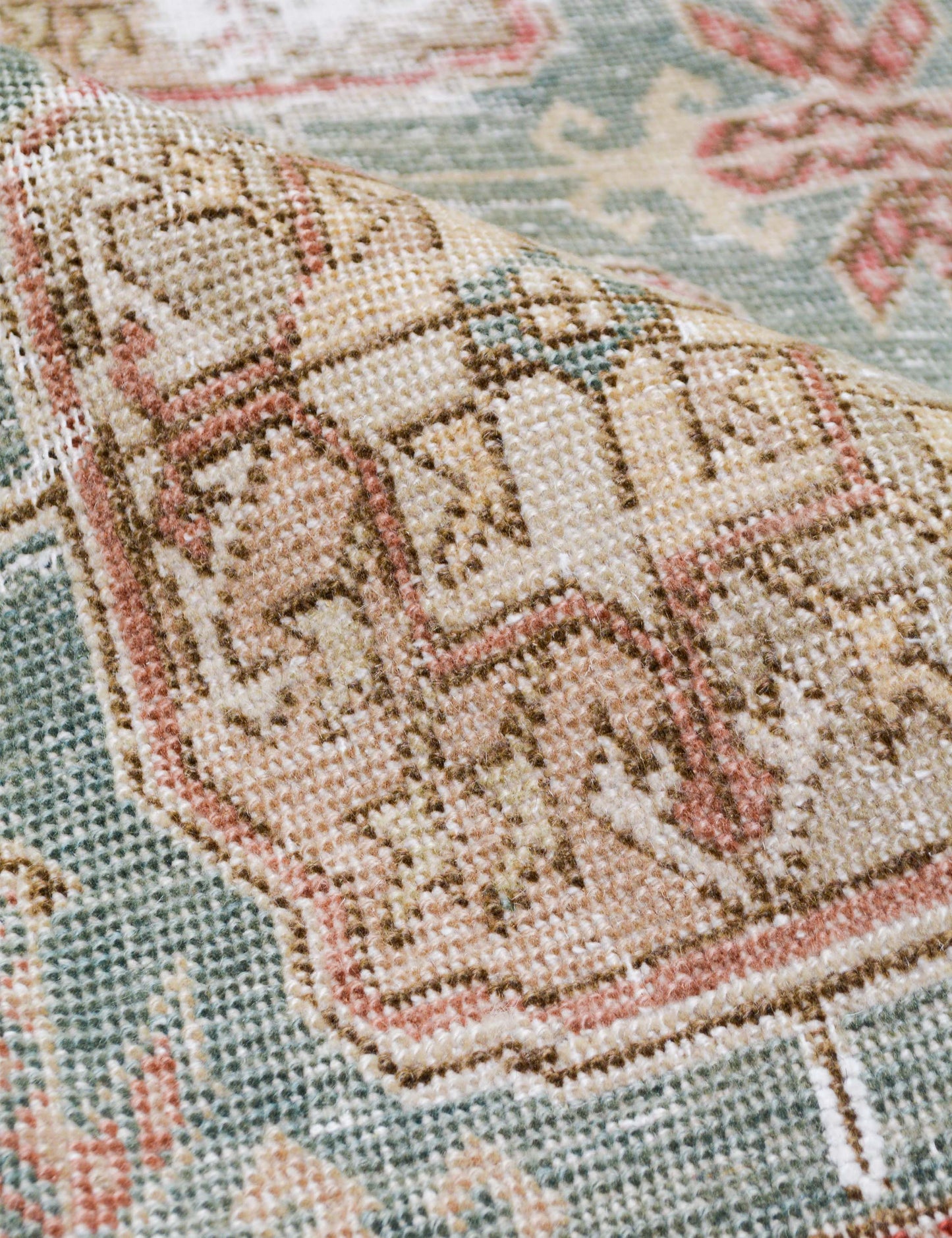 Tapis de couloir vintage turc en laine noué à la main n° 289, 90 cm x 38 cm