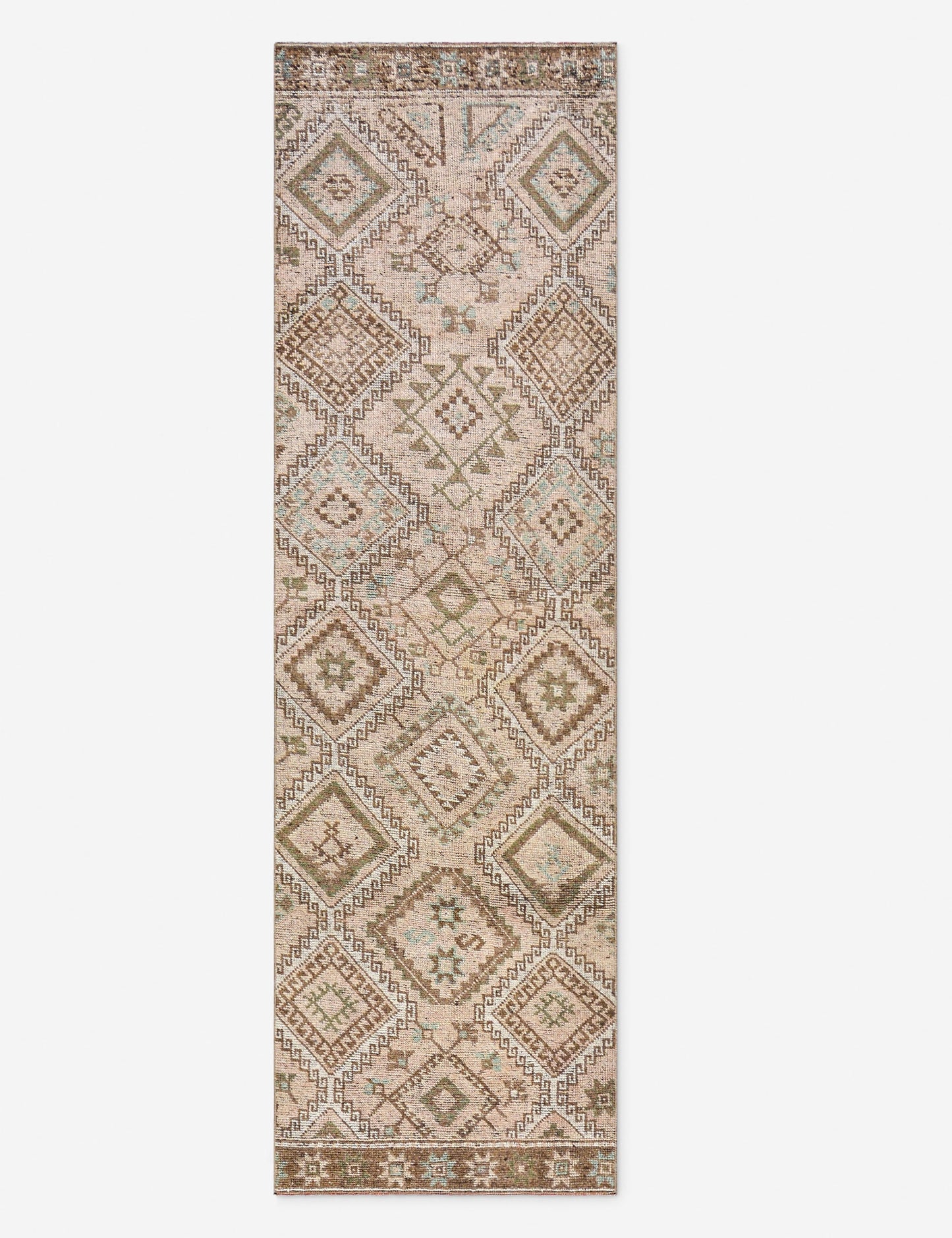 Tapis de couloir vintage turc en laine noué à la main n° 291, 90 cm x 300 cm