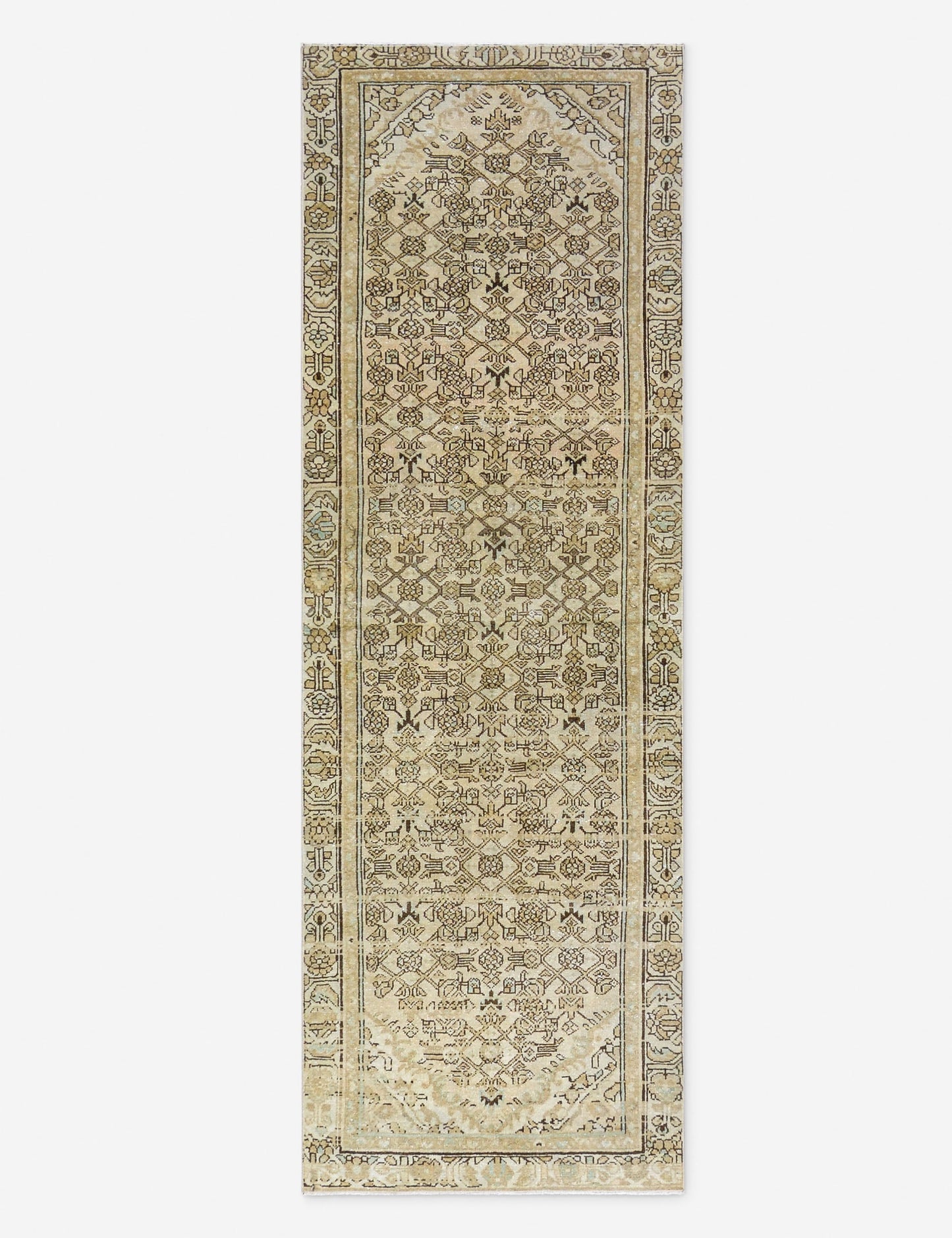 Tapis de couloir vintage turc en laine noué à la main n° 293, 90 cm x 300 cm