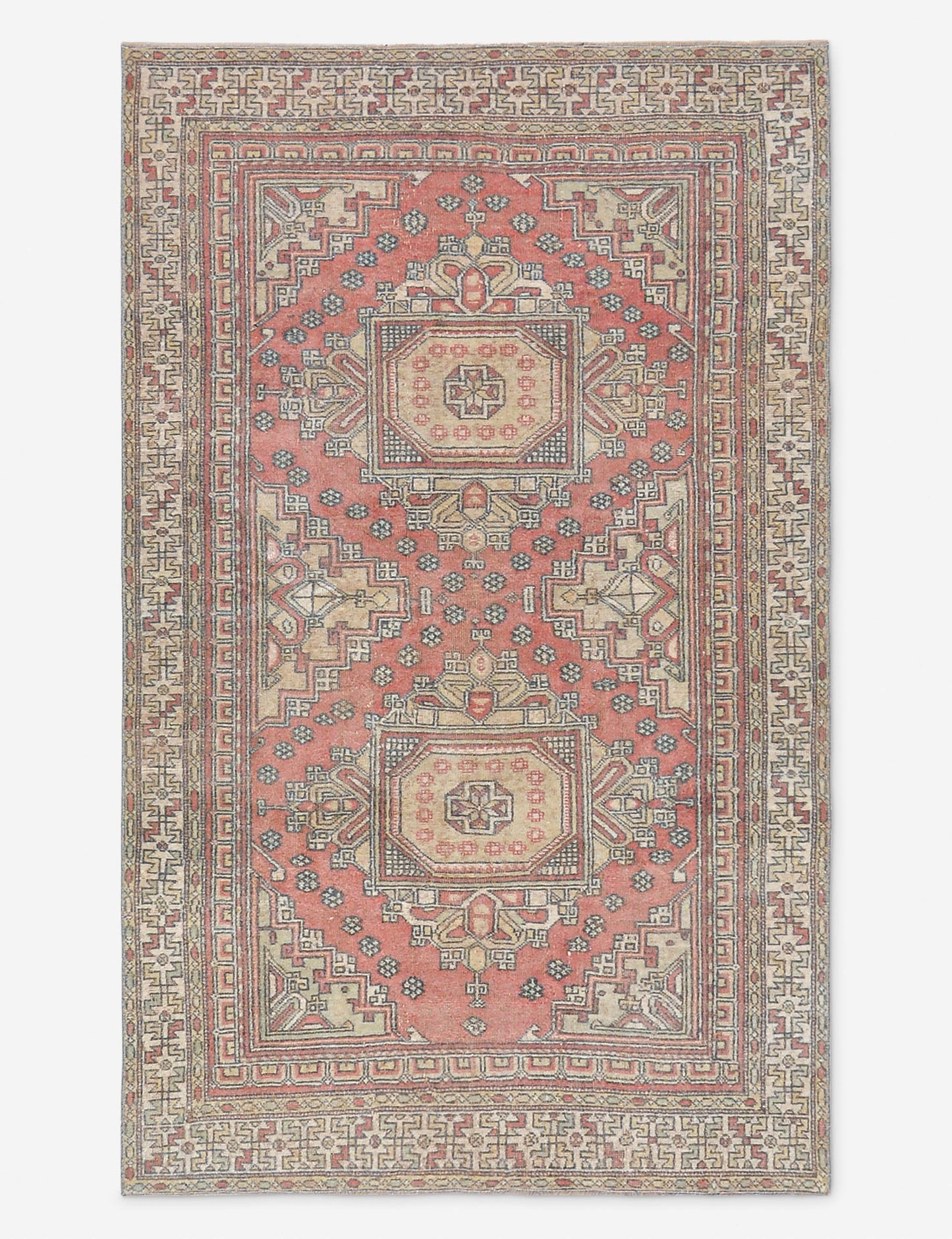 Tapis turc vintage en laine noué à la main n° 525, 1,25 m x 1,90 m