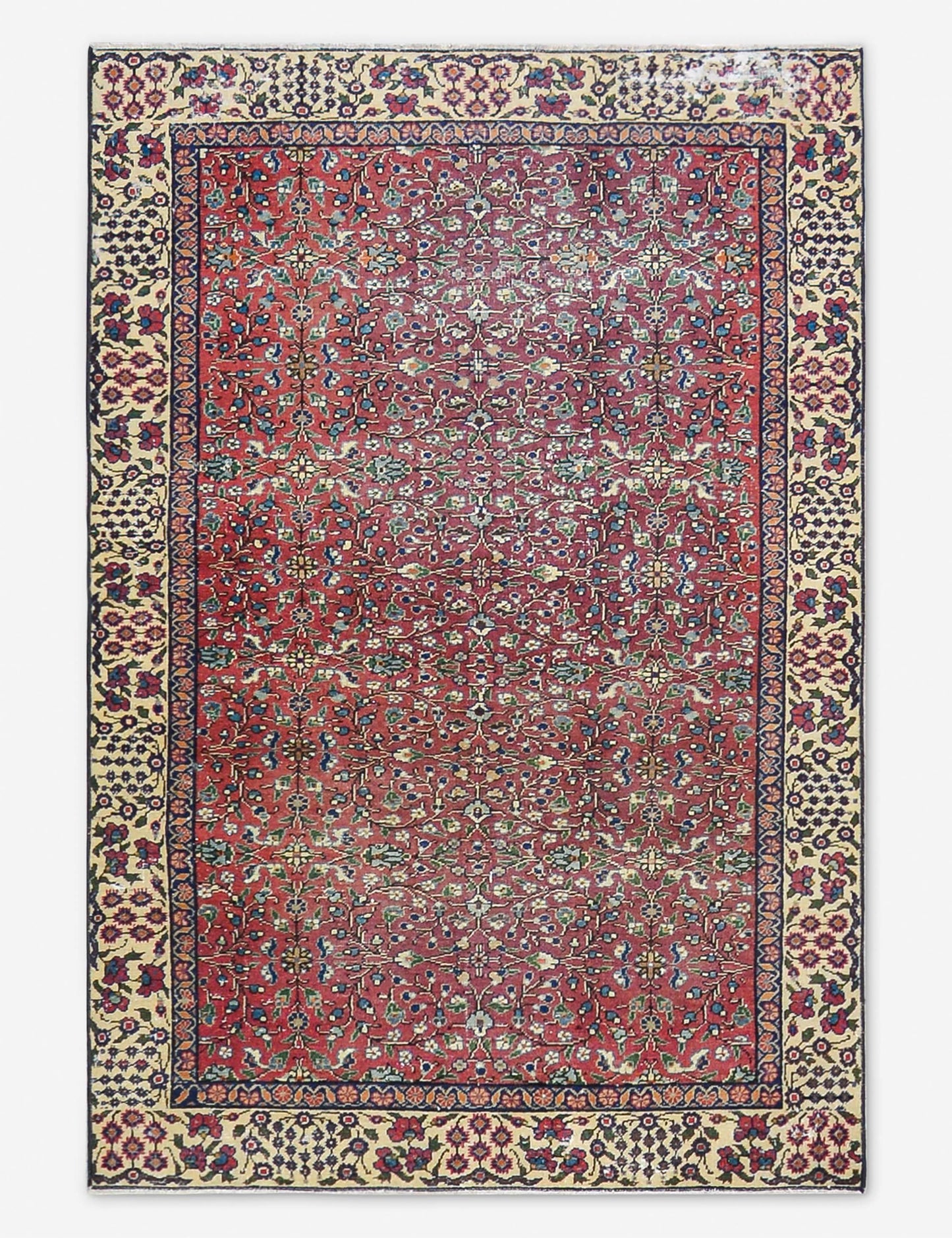 Tapis turc vintage en laine noué à la main n° 526, 90 x 150 cm