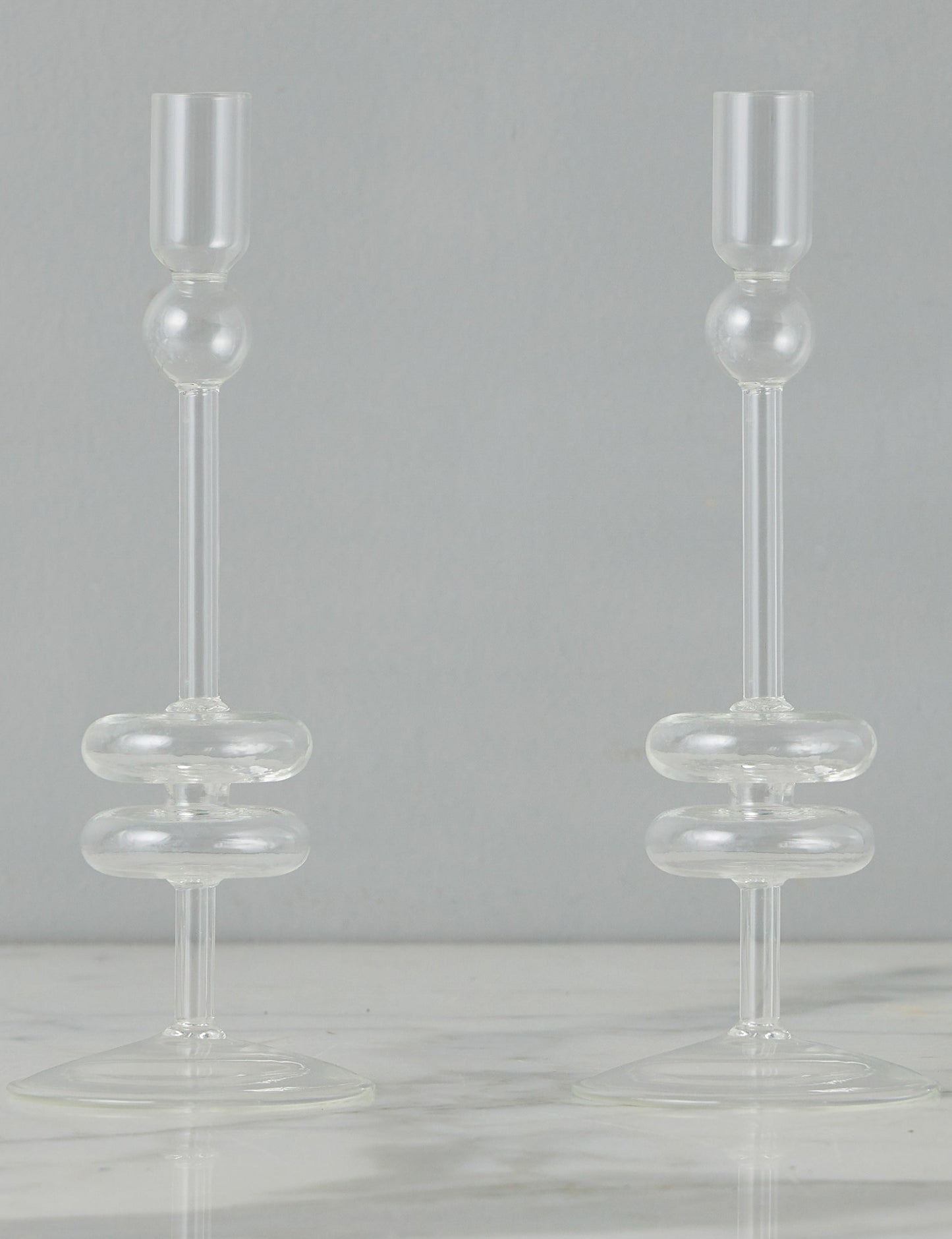 Paire de bougeoirs en verre (lot de 2) par etúHOME