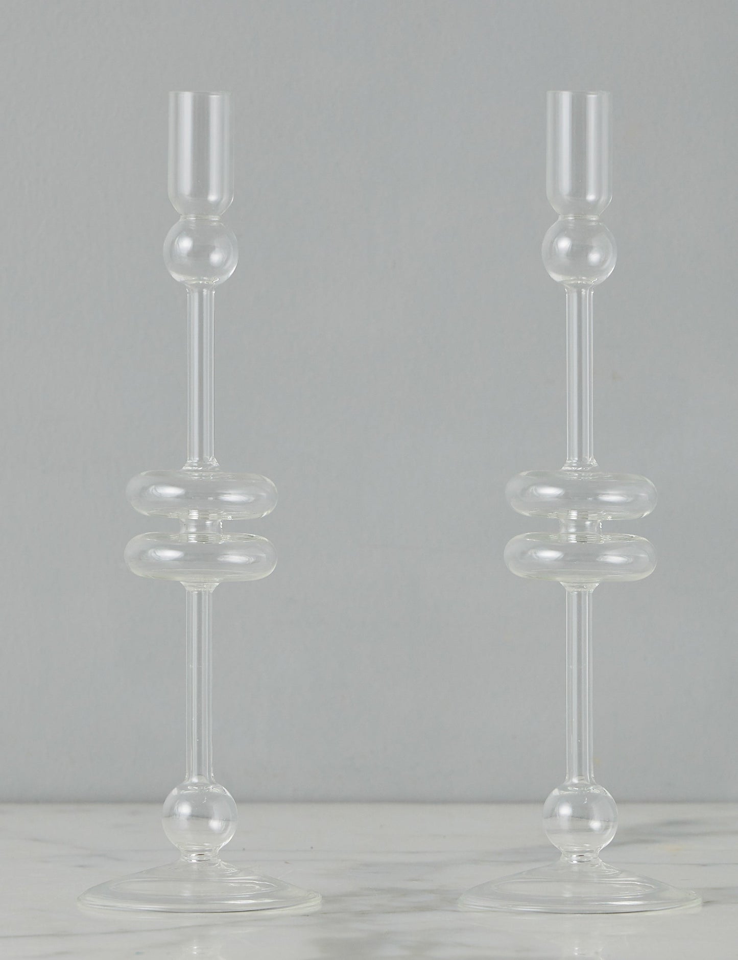 Paire de bougeoirs en verre (lot de 2) par etúHOME