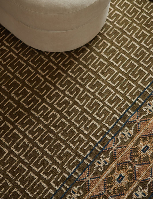 Échantillon de tapis en laine noué à la main Manca 12 x 12