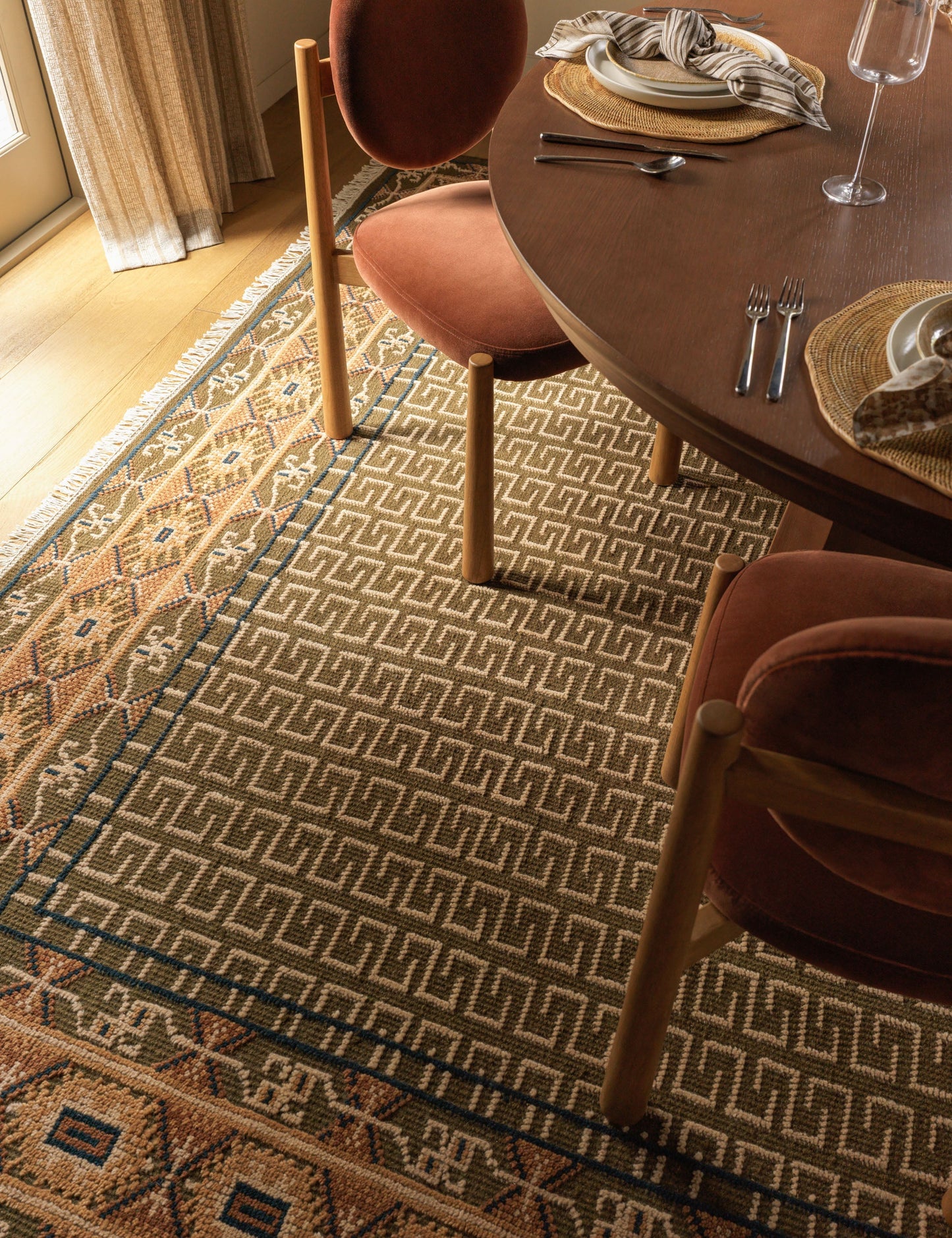 Échantillon de tapis en laine noué à la main Manca 12 x 12