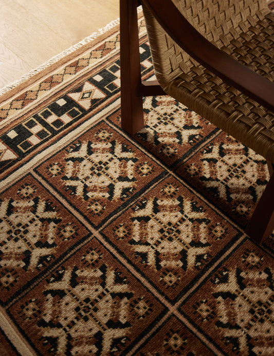 Échantillon de tapis en laine noué à la main Ovidi 12 x 12