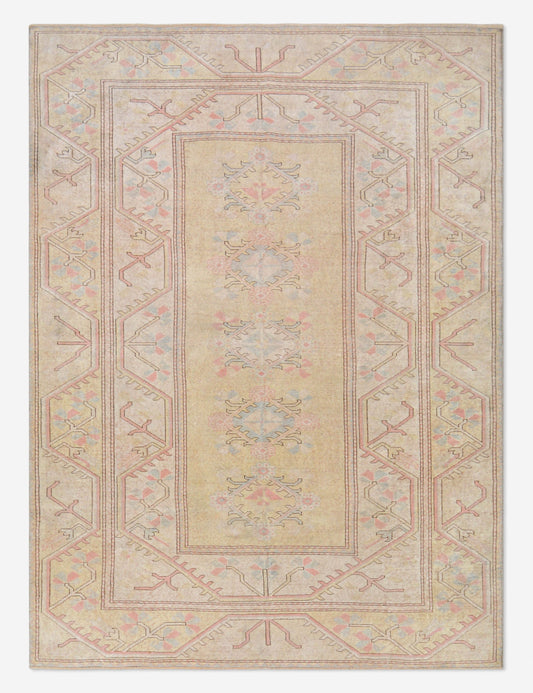 Tapis turc vintage en laine noué à la main n° 462, 6' 7 x 9' 1