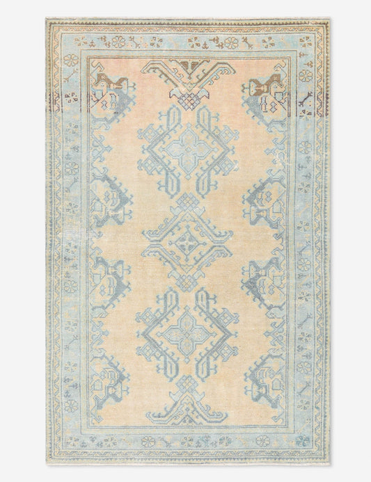 Tapis turc vintage en laine noué à la main n° 465, 1,52 m x 2,13 m