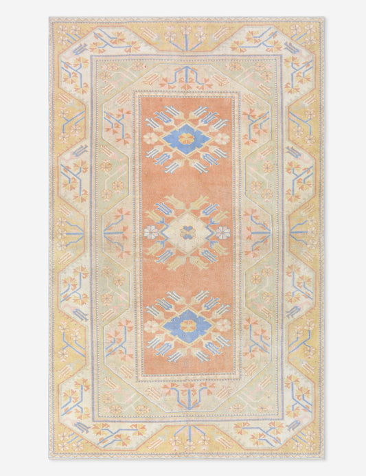 Tapis turc vintage en laine noué à la main n° 466, 1,52 m x 2,43 m