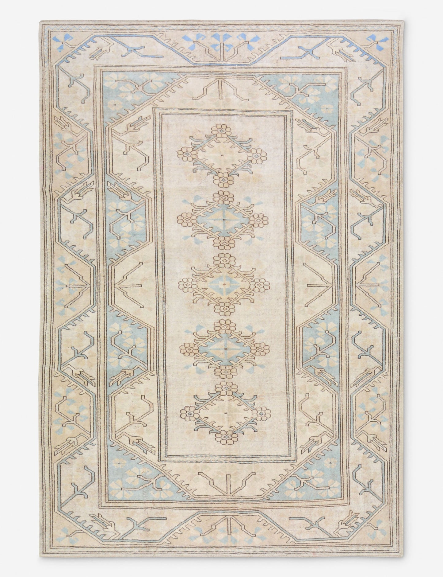 Tapis turc vintage en laine noué à la main n° 469, 1,95 m x 2,75 m