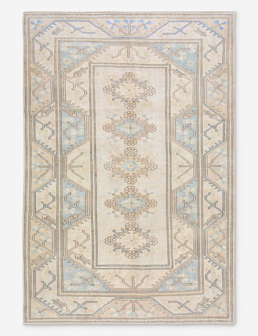 Tapis turc vintage en laine noué à la main n° 469, 1,95 m x 2,75 m