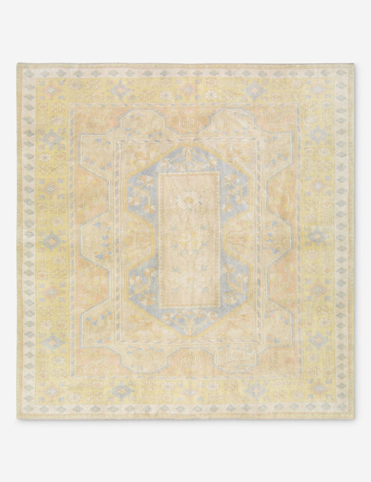 Tapis turc vintage en laine noué à la main n° 472, 2,13 m x 2,13 m