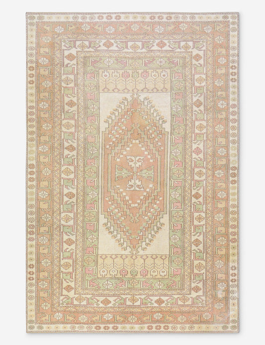 Tapis turc vintage en laine noué à la main n° 474, 1,50 m x 2,10 m