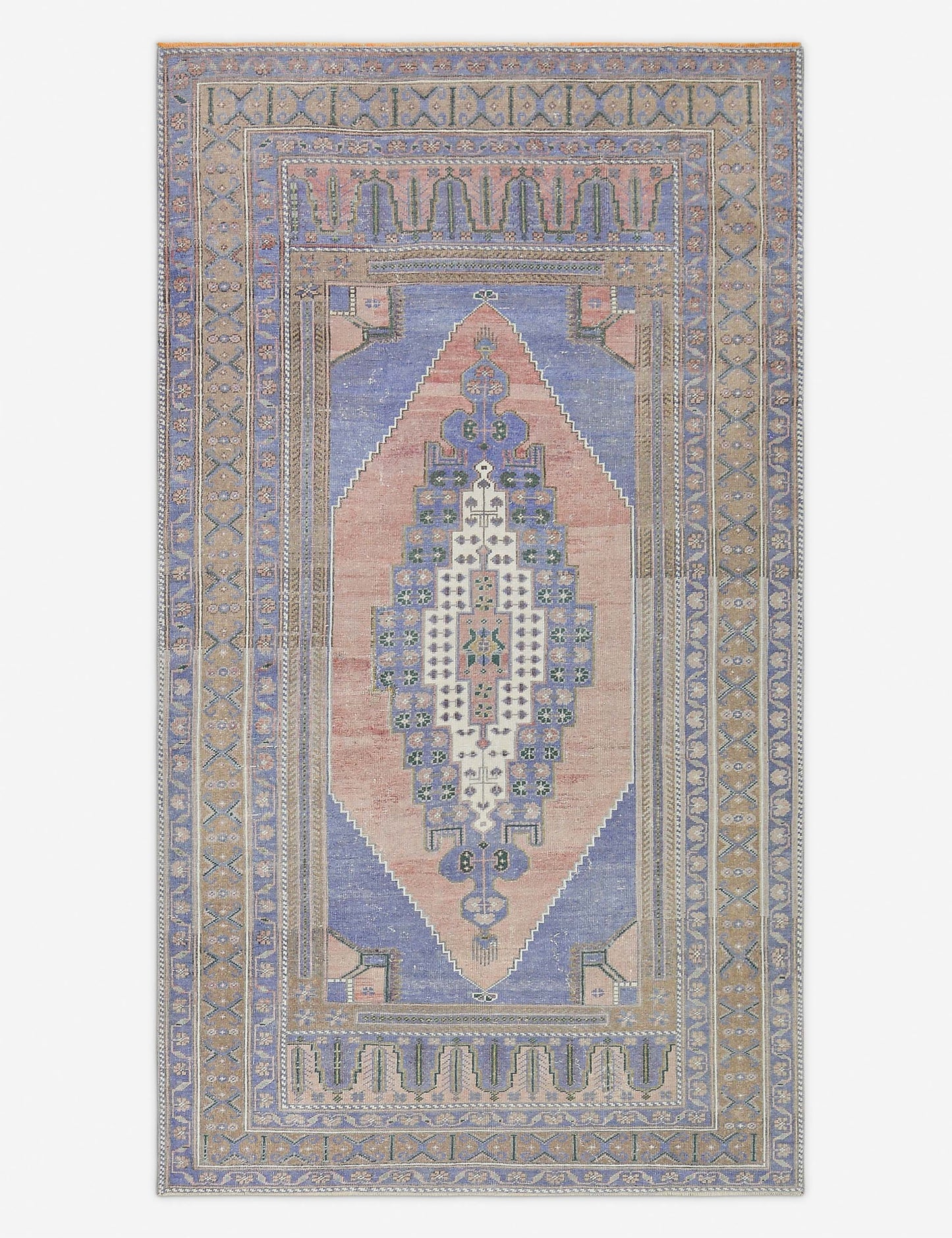 Tapis turc vintage en laine noué à la main n° 480, 1,57 m x 2,70 m