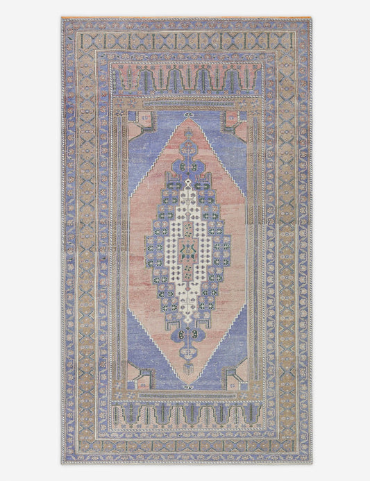 Tapis turc vintage en laine noué à la main n° 480, 1,57 m x 2,70 m