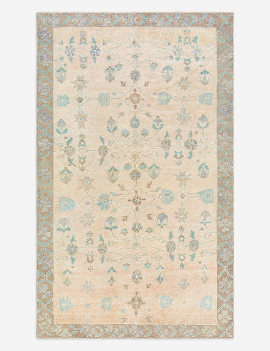 Tapis turc vintage en laine noué à la main n° 484, 1,22 m x 2,13 m