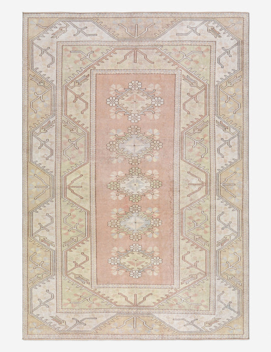 Tapis turc vintage en laine noué à la main n° 486, 1,95 m x 2,75 m