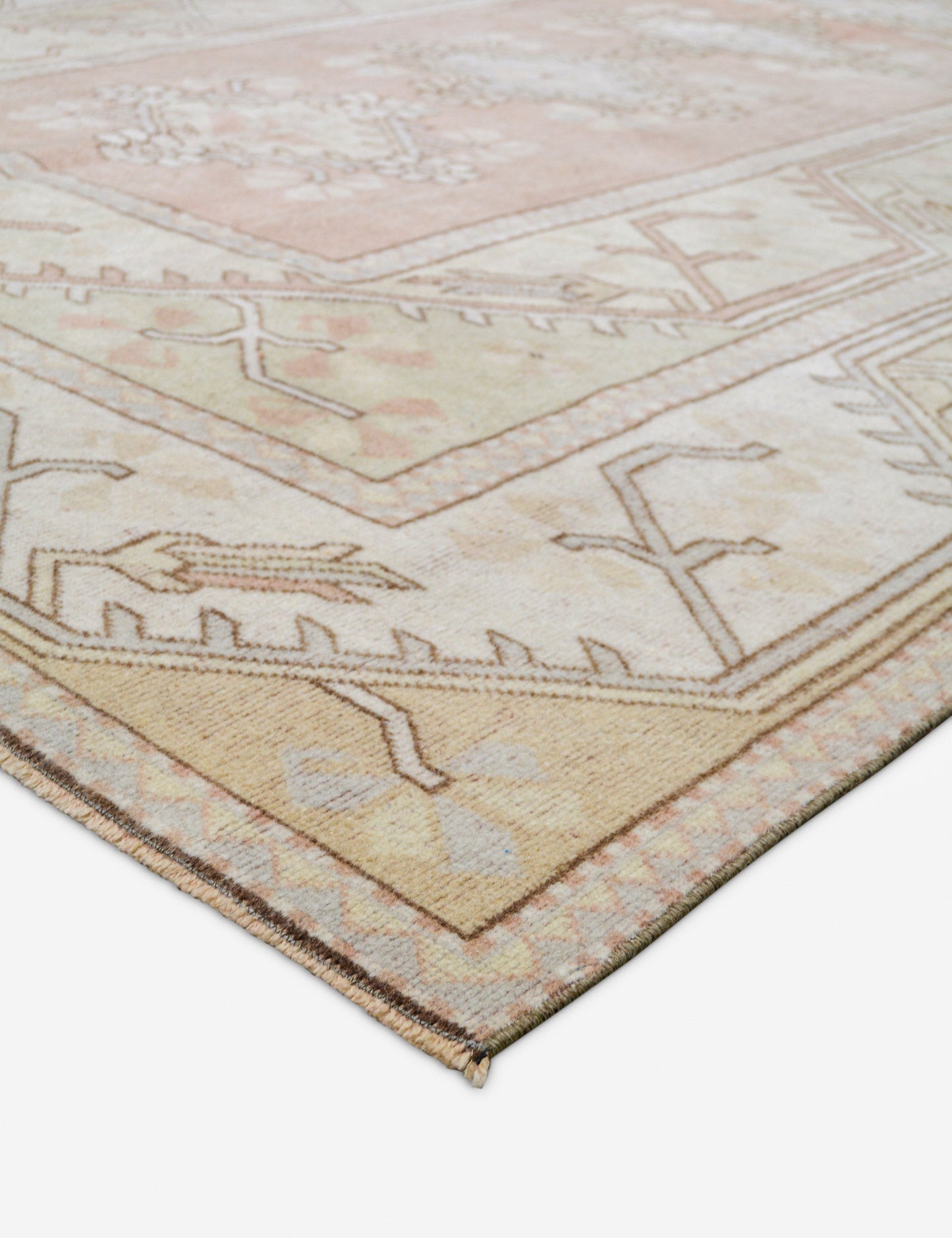Tapis turc vintage en laine noué à la main n° 486, 1,95 m x 2,75 m
