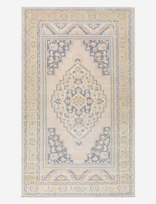 Tapis turc vintage en laine noué à la main n° 488, 1,55 m x 2,40 m