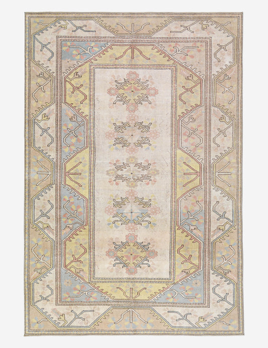 Tapis turc vintage en laine noué à la main n° 489, 1,83 m x 2,73 m
