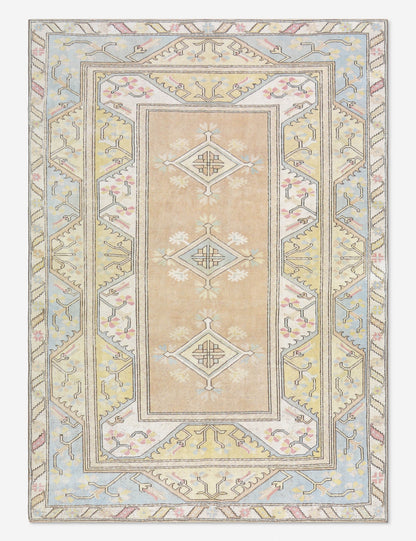 Tapis turc vintage en laine noué à la main n° 492, 6' 7 x 9' 1
