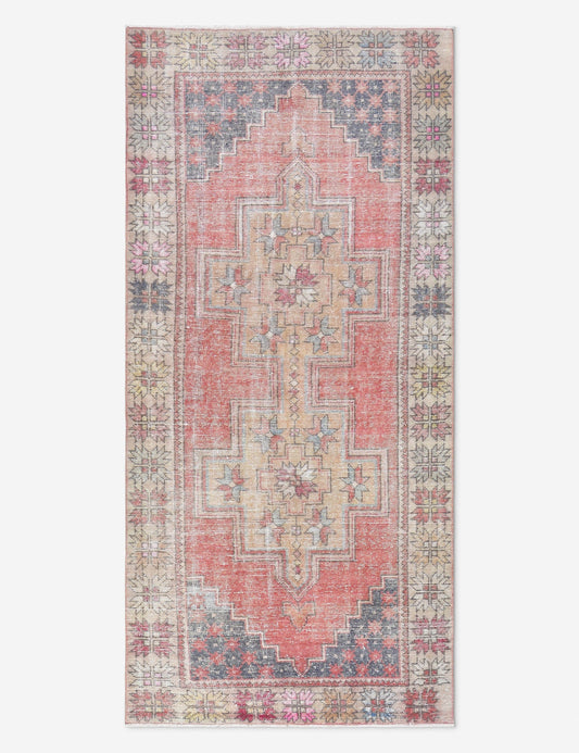 Tapis turc vintage en laine noué à la main n° 494, 1,22 m x 2,43 m