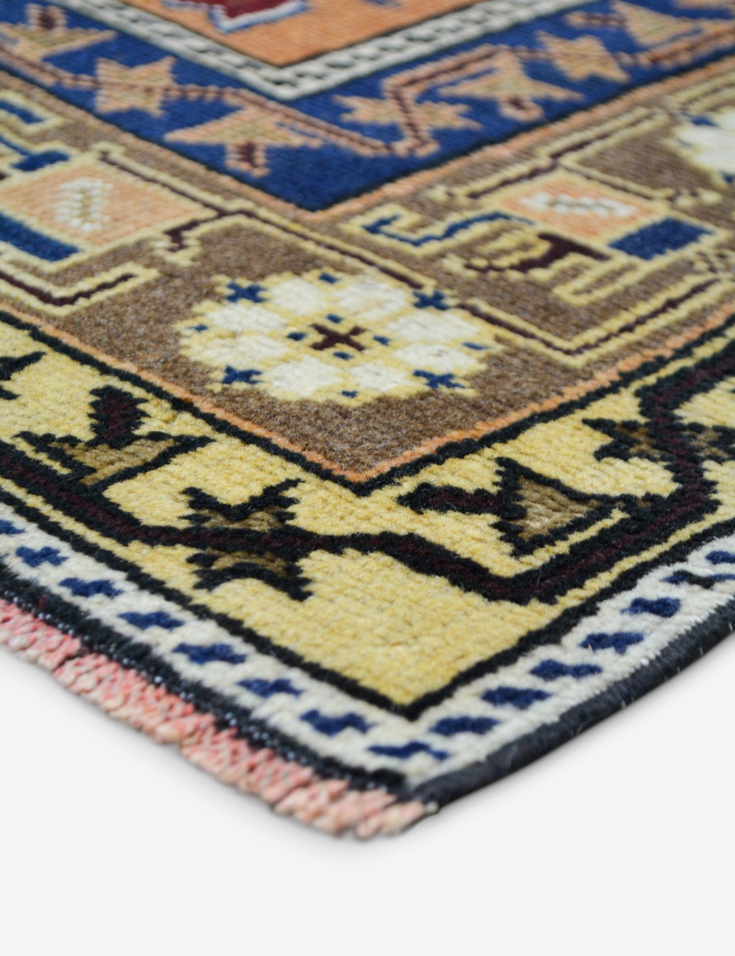 Tapis turc vintage en laine noué à la main n° 499, 90 x 190 cm