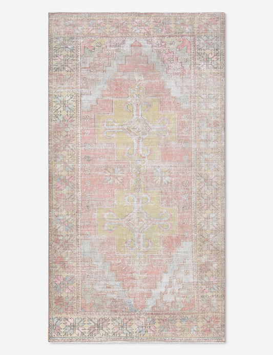 Tapis turc vintage en laine noué à la main n° 511, 1,25 m x 2,40 m