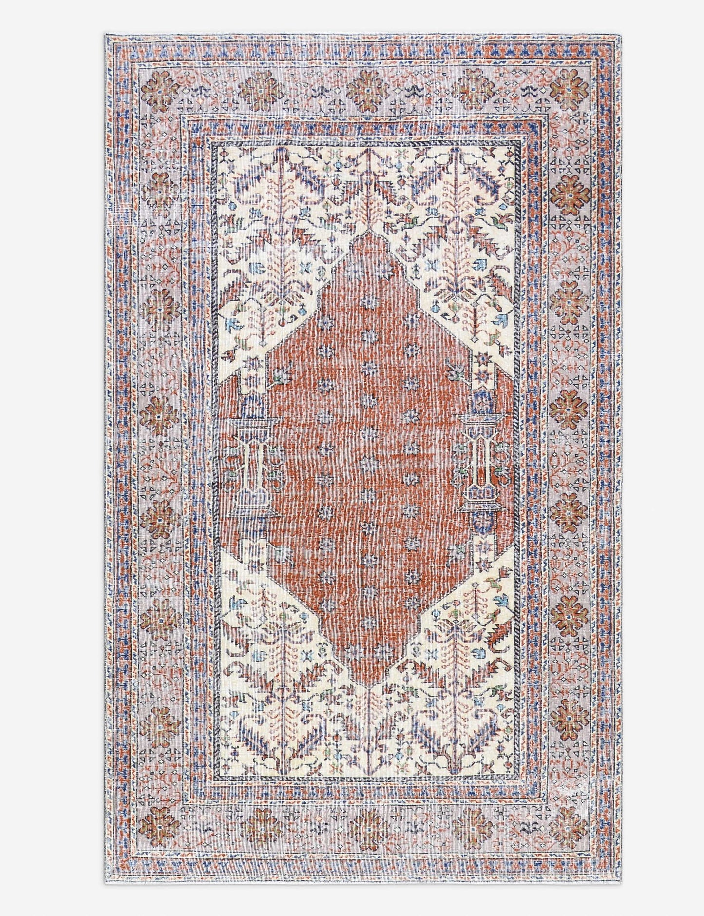 Tapis turc vintage en laine noué à la main n° 512, 1,50 m x 2,40 m