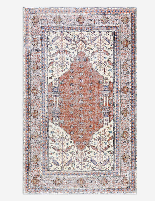 Tapis turc vintage en laine noué à la main n° 512, 1,50 m x 2,40 m