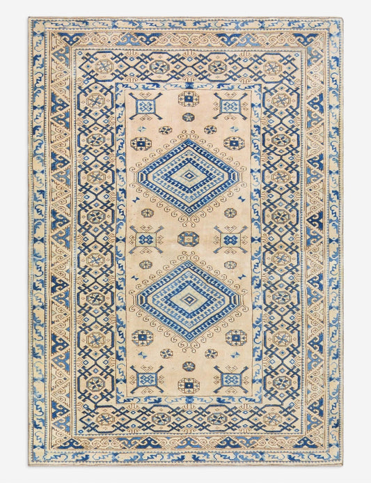 Tapis turc vintage en laine noué à la main n° 515, 1,28 m x 1,95 m