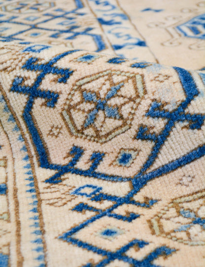 Tapis turc vintage en laine noué à la main n° 515, 1,28 m x 1,95 m
