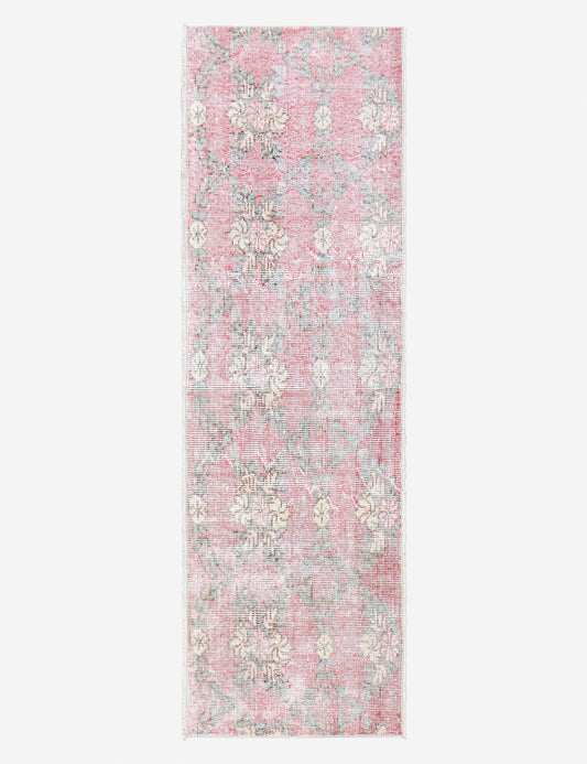 Tapis de couloir vintage turc en laine noué à la main n° 277, 60 cm x 1,80 m