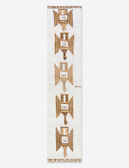Tapis de couloir vintage turc en laine noué à la main n° 281, 72 cm x 33 cm