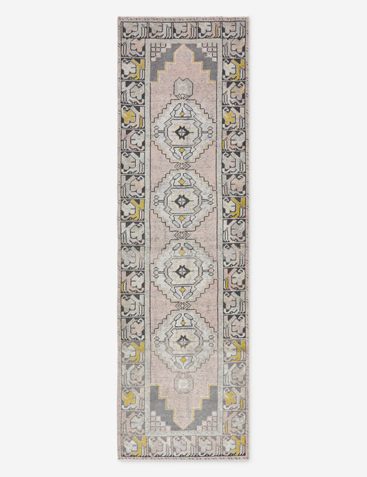 Tapis de couloir vintage turc en laine noué à la main n° 282, 78 cm x 274 cm