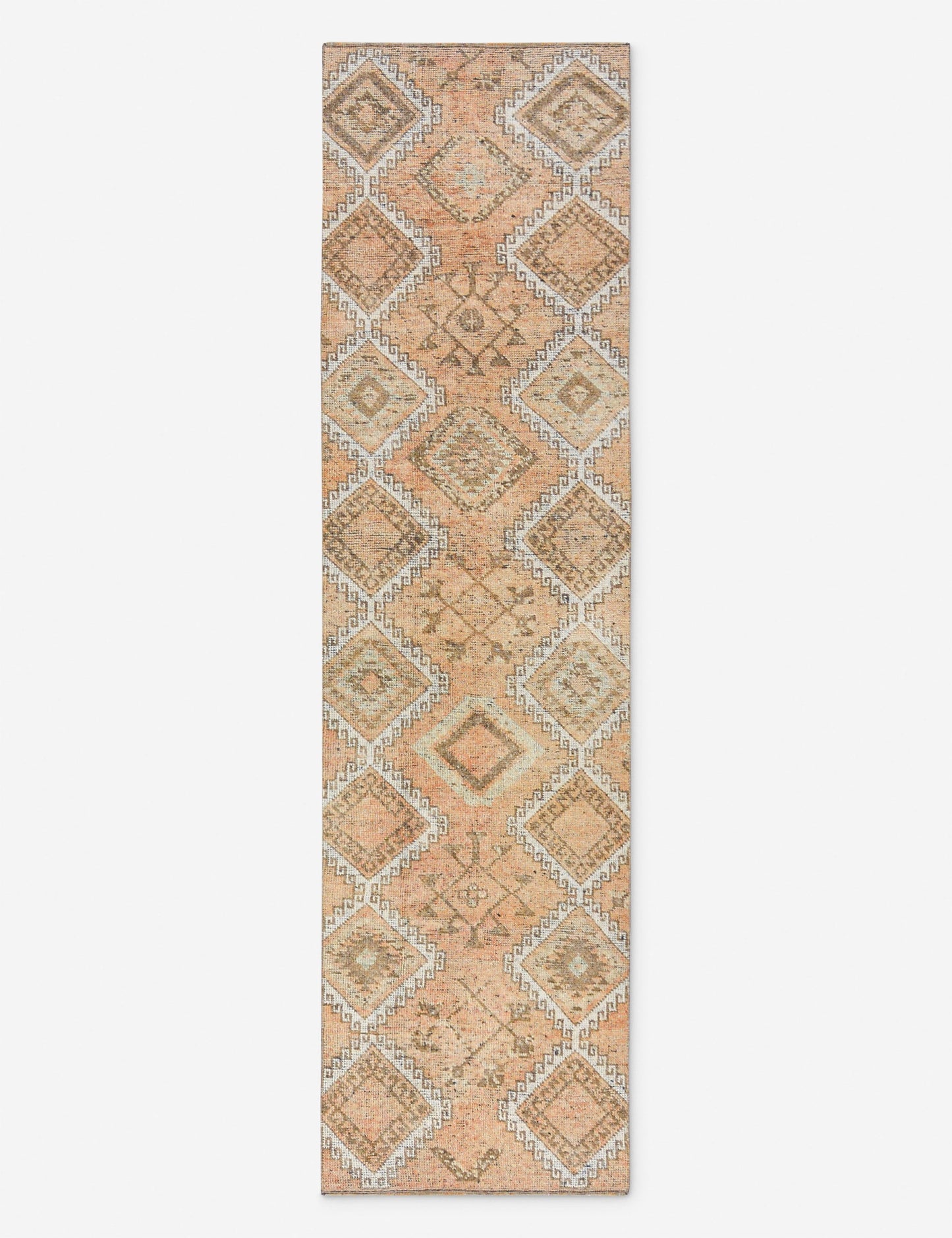 Tapis de couloir vintage turc en laine noué à la main n° 283, 73 cm x 275 cm