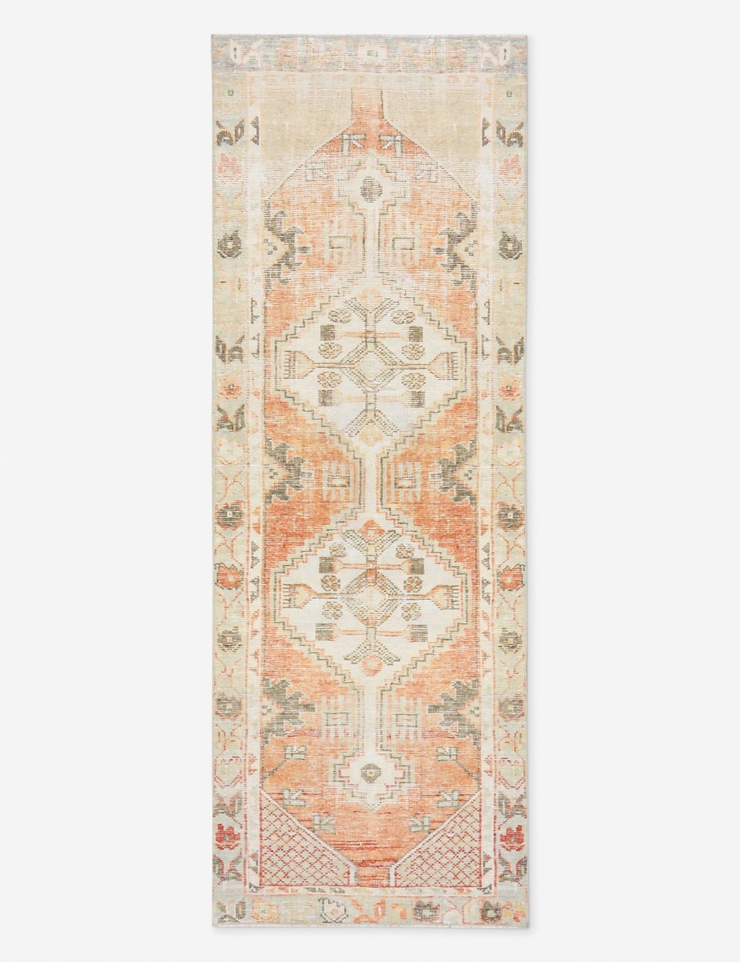 Tapis de couloir vintage turc en laine noué à la main n° 286, 70 cm x 190 cm