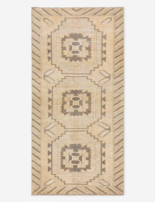 Tapis de couloir vintage turc en laine noué à la main n° 287, 73 cm x 195 cm