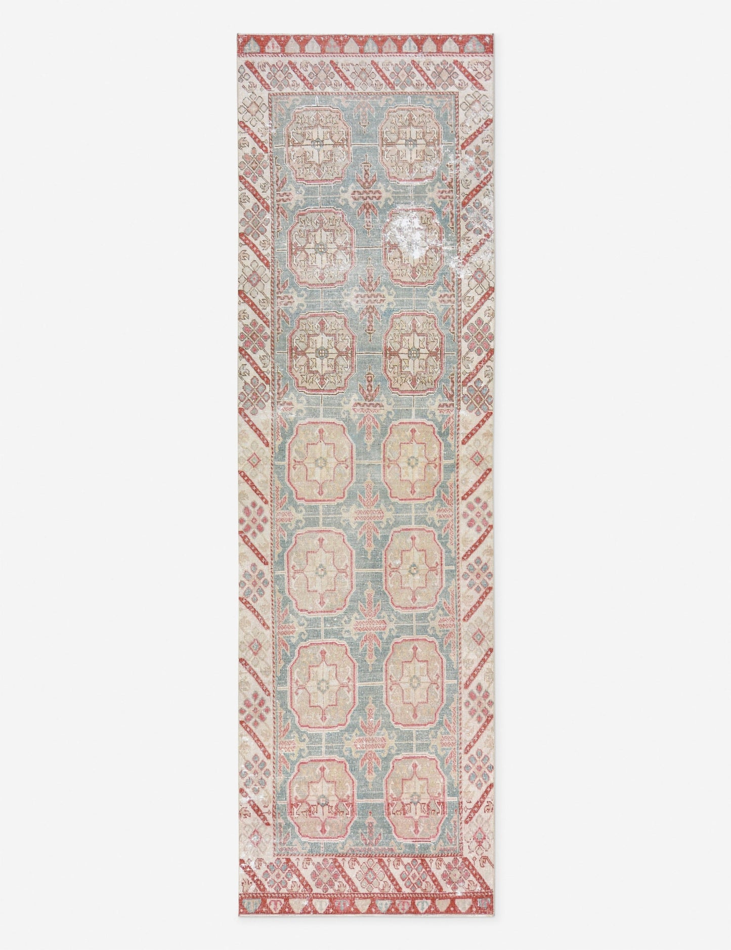 Tapis de couloir vintage turc en laine noué à la main n° 289, 90 cm x 38 cm