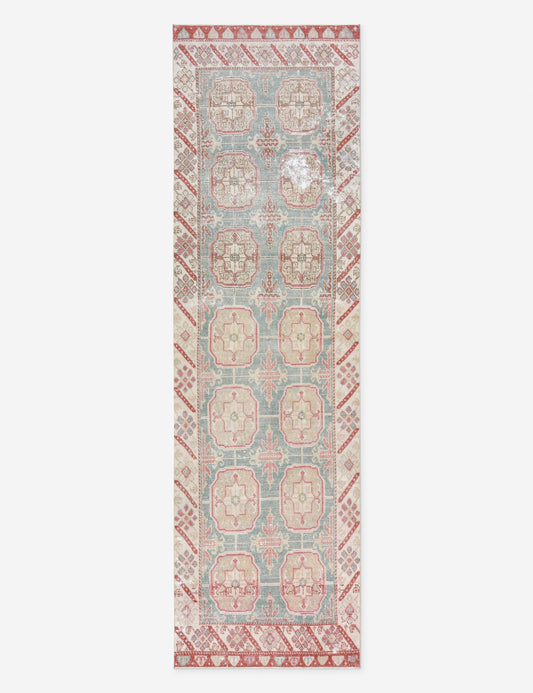 Tapis de couloir vintage turc en laine noué à la main n° 289, 90 cm x 38 cm