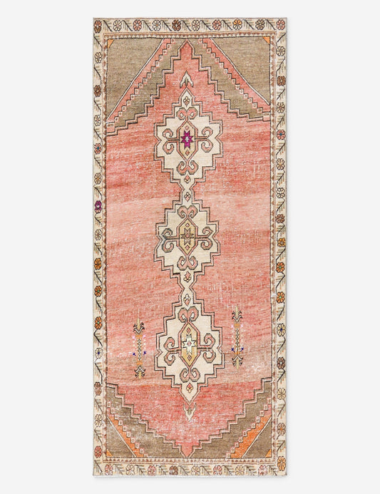 Tapis de couloir vintage turc en laine noué à la main n° 290, 90 cm x 180 cm
