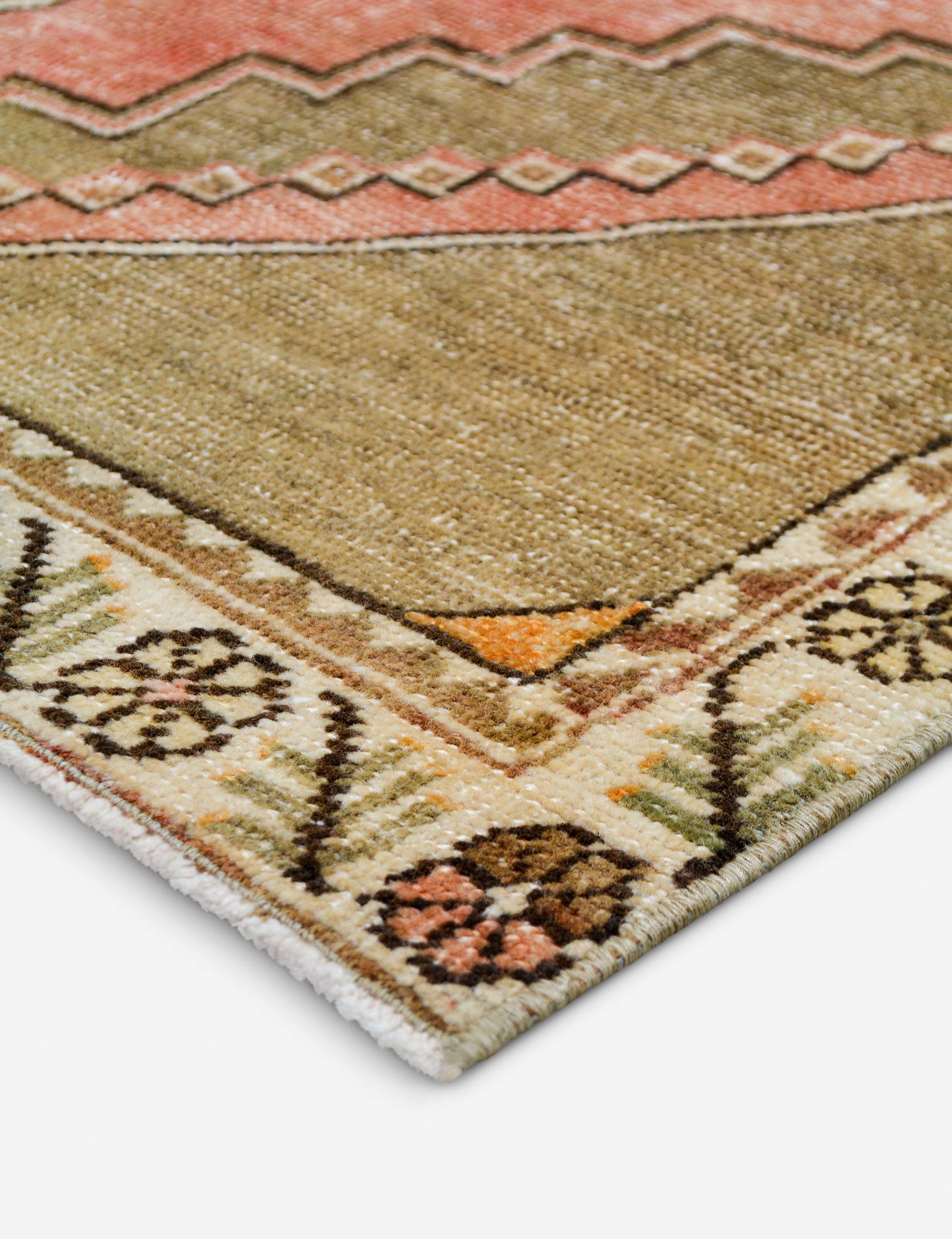 Tapis de couloir vintage turc en laine noué à la main n° 290, 90 cm x 180 cm
