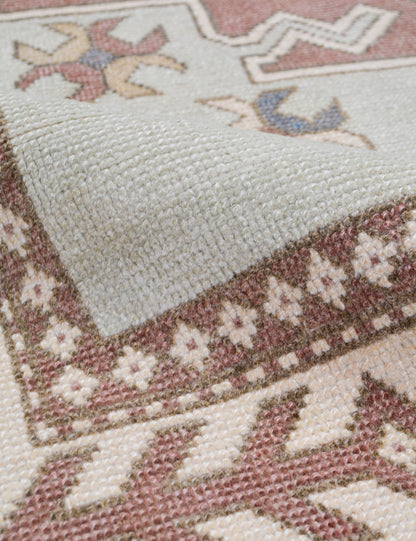 Tapis turc vintage en laine noué à la main n° 523, 1,5 m x 1,5 m