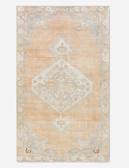 Tapis turc vintage en laine noué à la main n° 529, 1,27 m x 2,13 m